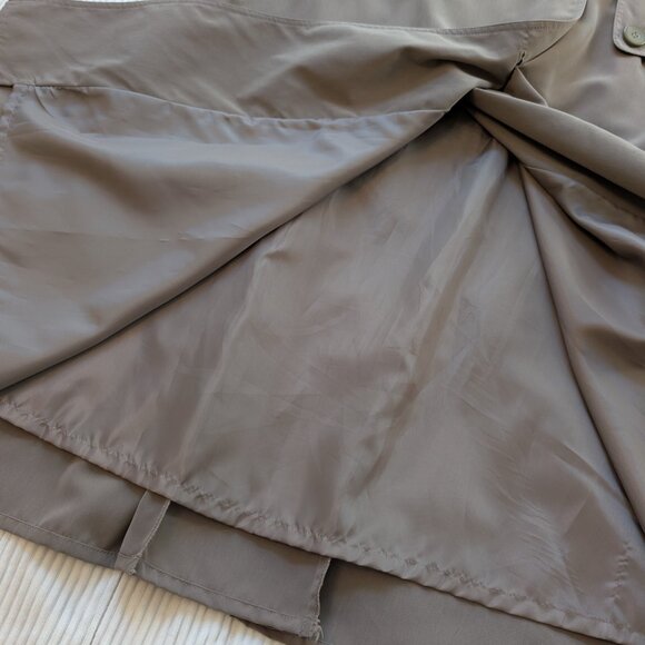 Terry Lewis Classic Luxuries water repellent taupe trench coat Large EUC - Picture 12 of 15